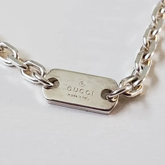 Gucci Sterling Silver Trademark Charm Necklace - Picture 8 of 10